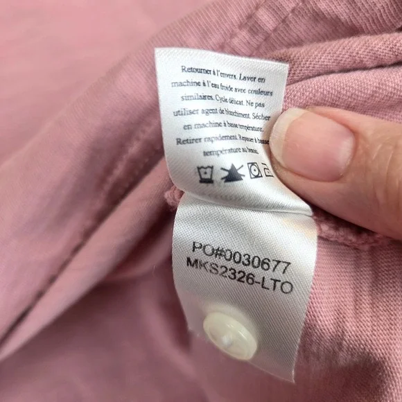 Faherty Sunwashed Organic Cotton Polo Shirt Mens XL Pink Slub Pocket Lightweight - Picture 6 of 9